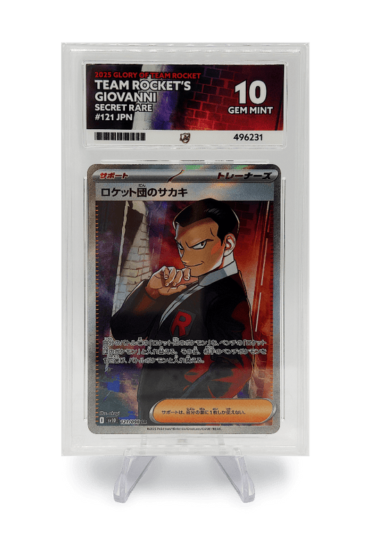 BuyGradedCards TEAM ROCKET’S GIOVANNI SR 121/098 ACE GEM MINT 10 - Glory of Team Rocket 2025