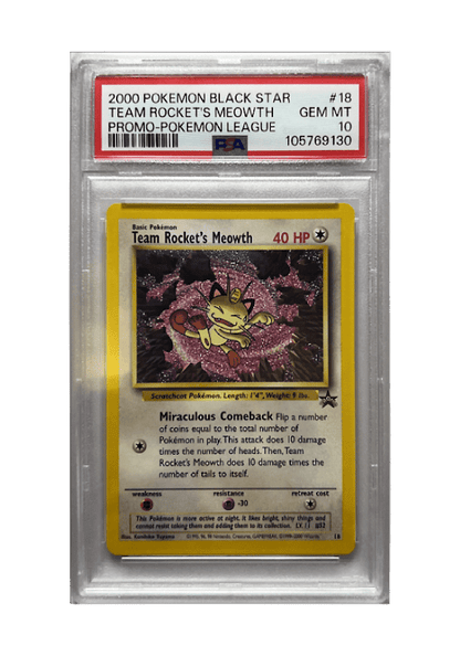 BuyGradedCards TEAM ROCKET'S MEOWTH 18 PSA GEM MINT 10 - Pokemon Black Star Promo 2000