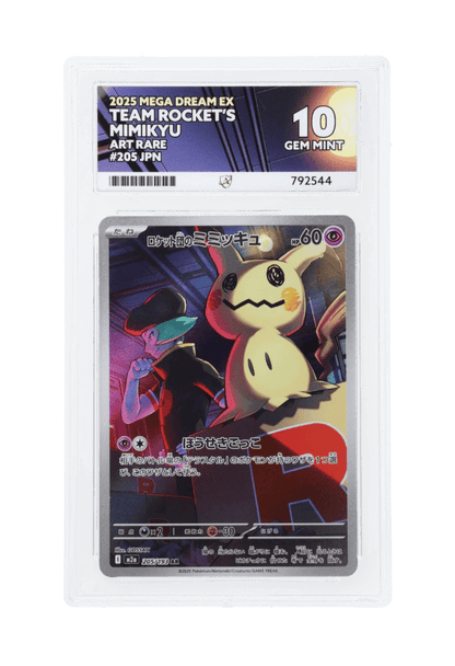 BuyGradedCards TEAM ROCKET’S MIMIKYU AR 205/193 ACE GEM MINT 10 - Mega Dream EX 2025