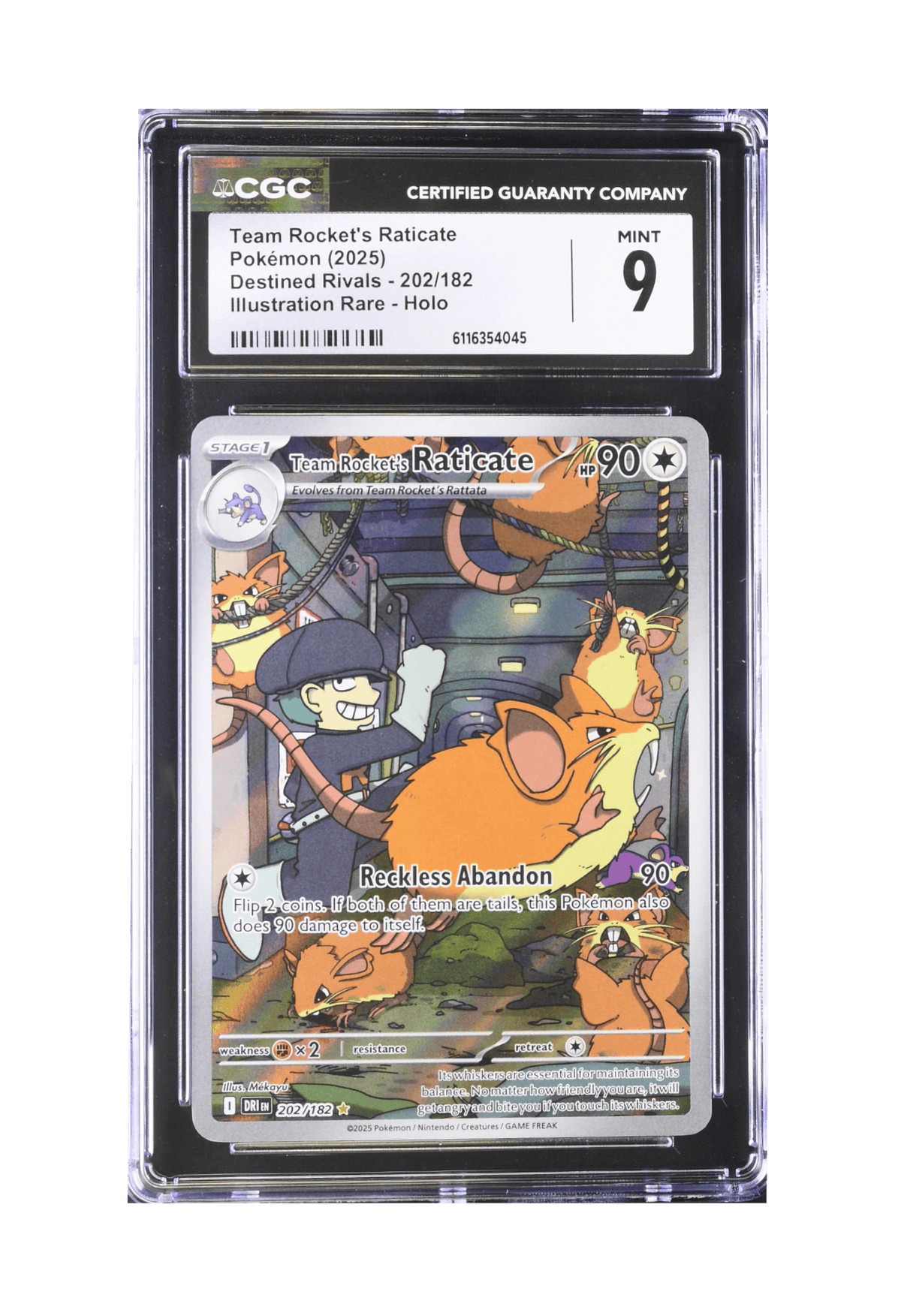 BuyGradedCards TEAM ROCKET’S RATICATE IR 202/182 CGC MINT 9 - Destined Rivals 2025