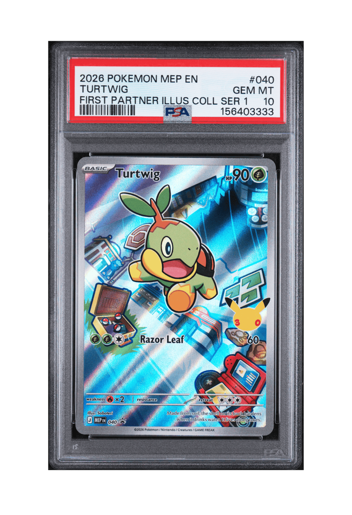 BuyGradedCards TURTWIG MEP040 PSA GEM MINT 10 - First Partner Illustration Collection Series 1 Promo 2026