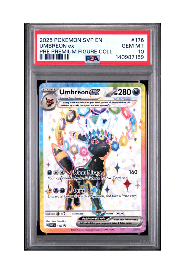 BuyGradedCards UMBREON EX PROMO SVP176 PSA GEM MINT 10 - Prismatic Evolutions Premium Figure Collection Black Star Promo 2025