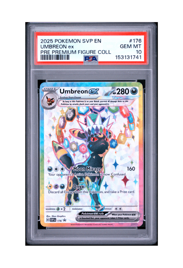 BuyGradedCards UMBREON EX PROMO SVP176 PSA GEM MINT 10 - Prismatic Evolutions Premium Figure Collection Black Star Promo 2025