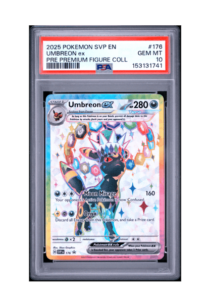 BuyGradedCards UMBREON EX PROMO SVP176 PSA GEM MINT 10 - Prismatic Evolutions Premium Figure Collection Black Star Promo 2025