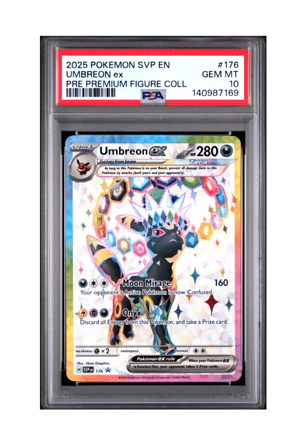 BuyGradedCards UMBREON EX PROMO SVP176 PSA GEM MINT 10 - Prismatic Evolutions Premium Figure Collection Black Star Promo 2025