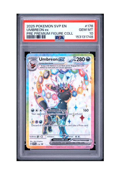 BuyGradedCards UMBREON EX PROMO SVP176 PSA GEM MINT 10 - Prismatic Evolutions Premium Figure Collection Black Star Promo 2025