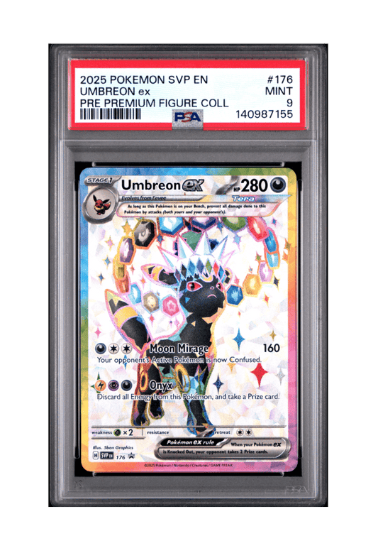 BuyGradedCards UMBREON EX PROMO SVP176 PSA MINT 9 - Prismatic Evolutions Premium Figure Collection Black Star Promo 2025