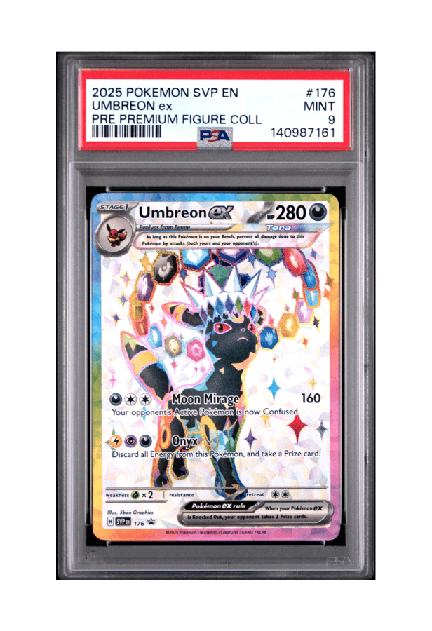 BuyGradedCards UMBREON EX PROMO SVP176 PSA MINT 9 - Prismatic Evolutions Premium Figure Collection Black Star Promo 2025