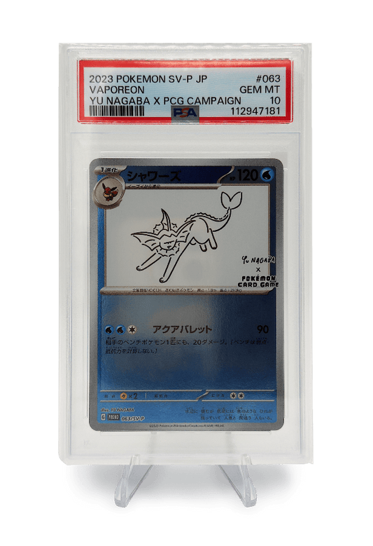 BuyGradedCards VAPOREON 063/SV-P PSA GEM MINT 10 - Yu Nagaba x PCG Campaign Promo 2023