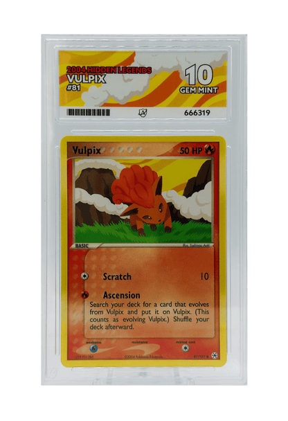 BuyGradedCards VULPIX 81/101 ACE GEM MINT 10 - Hidden Legends 2004