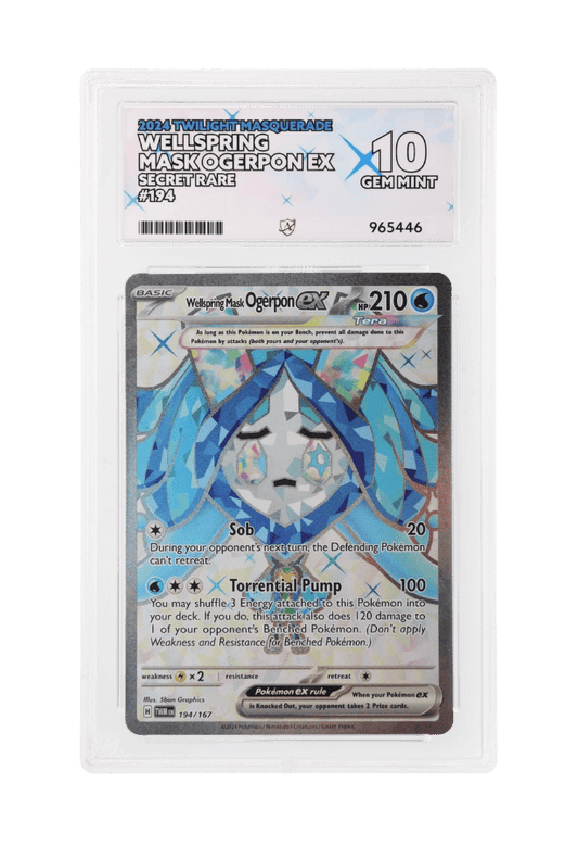 BuyGradedCards WELLSPRING MASK OGERPON EX SR 194/167 ACE GEM MINT 10 - Twilight Masquerade 2024