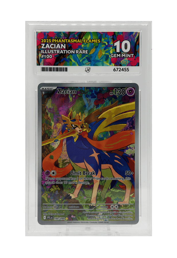 BuyGradedCards ZACIAN IR 100/094 ACE GEM MINT 10 - Phantasmal Flames 2025