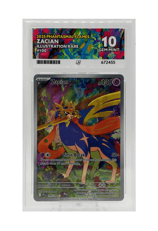 BuyGradedCards ZACIAN IR 100/094 ACE GEM MINT 10 - Phantasmal Flames 2025