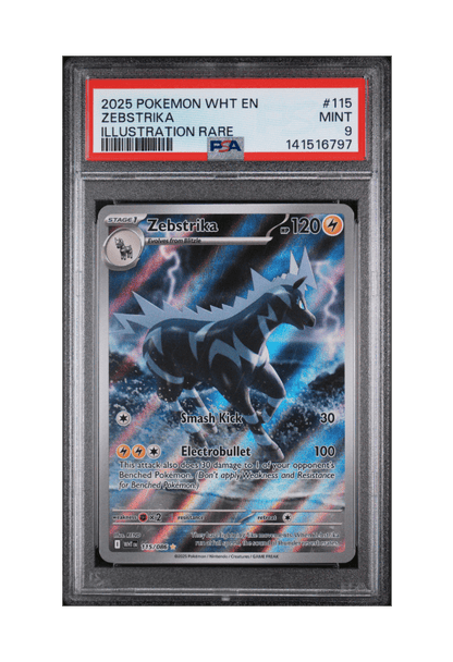 BuyGradedCards ZEBSTRIKA IR 115/086 PSA MINT 9 - White Flare 2025