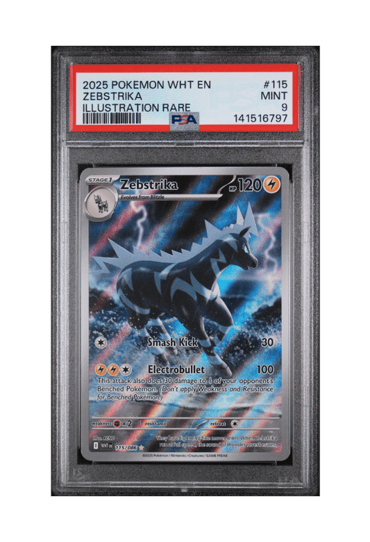 BuyGradedCards ZEBSTRIKA IR 115/086 PSA MINT 9 - White Flare 2025
