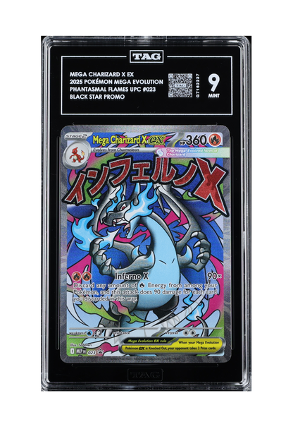 MEGA CHARIZARD X EX MEP023 TAG MINT 9 - Mega Charizard X EX Ultra Premium Collection Black Star Promo 2025