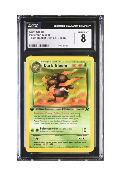 DARK GLOOM 36/82 (1ST EDITION) CGC NM/MINT 8 - Pokemon Team Rocket 2000