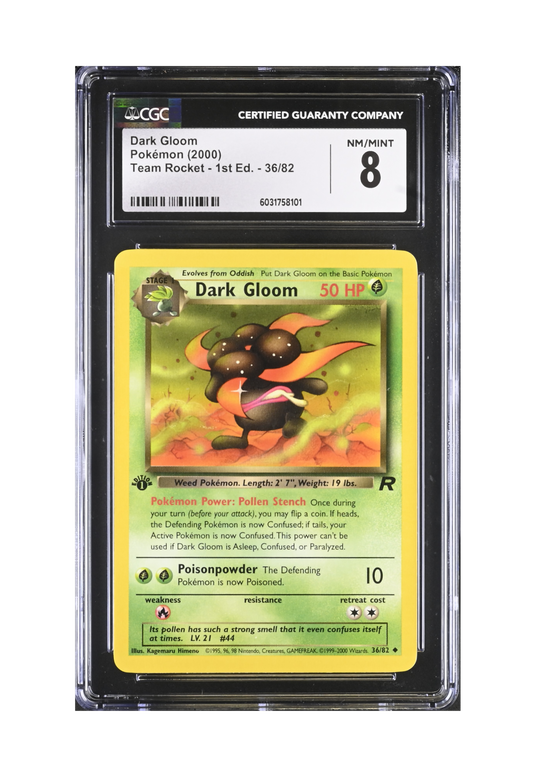 DARK GLOOM 36/82 (1ST EDITION) CGC NM/MINT 8 - Pokemon Team Rocket 2000