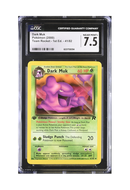 DARK MUK 41/82 (1ST EDITION) CGC NEAR MINT+ 7.5 - Pokemon Team Rocket 2000