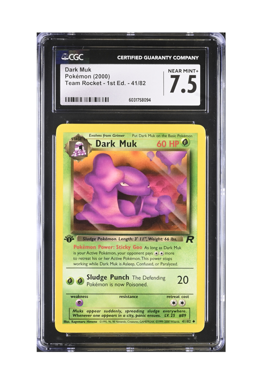 DARK MUK 41/82 (1ST EDITION) CGC NEAR MINT+ 7.5 - Pokemon Team Rocket 2000