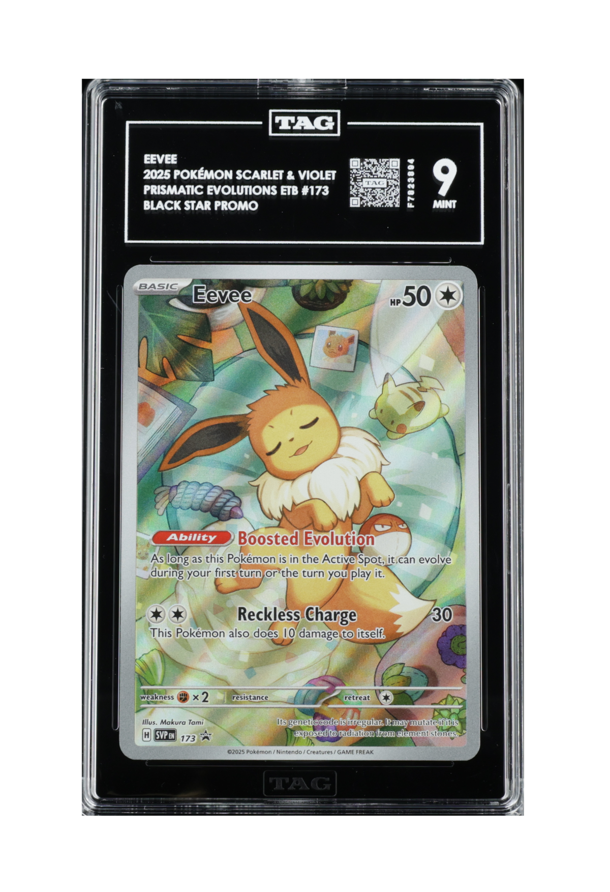 EEVEE SVP173 TAG MINT 9 - Prismatic Evolutions ETB Black Star Promo 2025