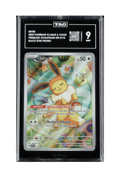 EEVEE SVP173 TAG MINT 9 - Prismatic Evolutions ETB Black Star Promo 2025