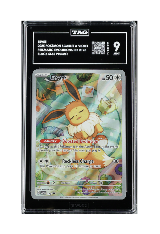 EEVEE SVP173 TAG MINT 9 - Prismatic Evolutions ETB Black Star Promo 2025