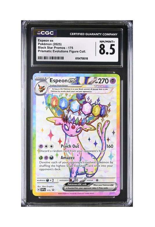 ESPEON EX PROMO SVP175 CGC NM/MINT+ 8.5 - Prismatic Evolutions Premium Figure Collection Black Star Promo 2025