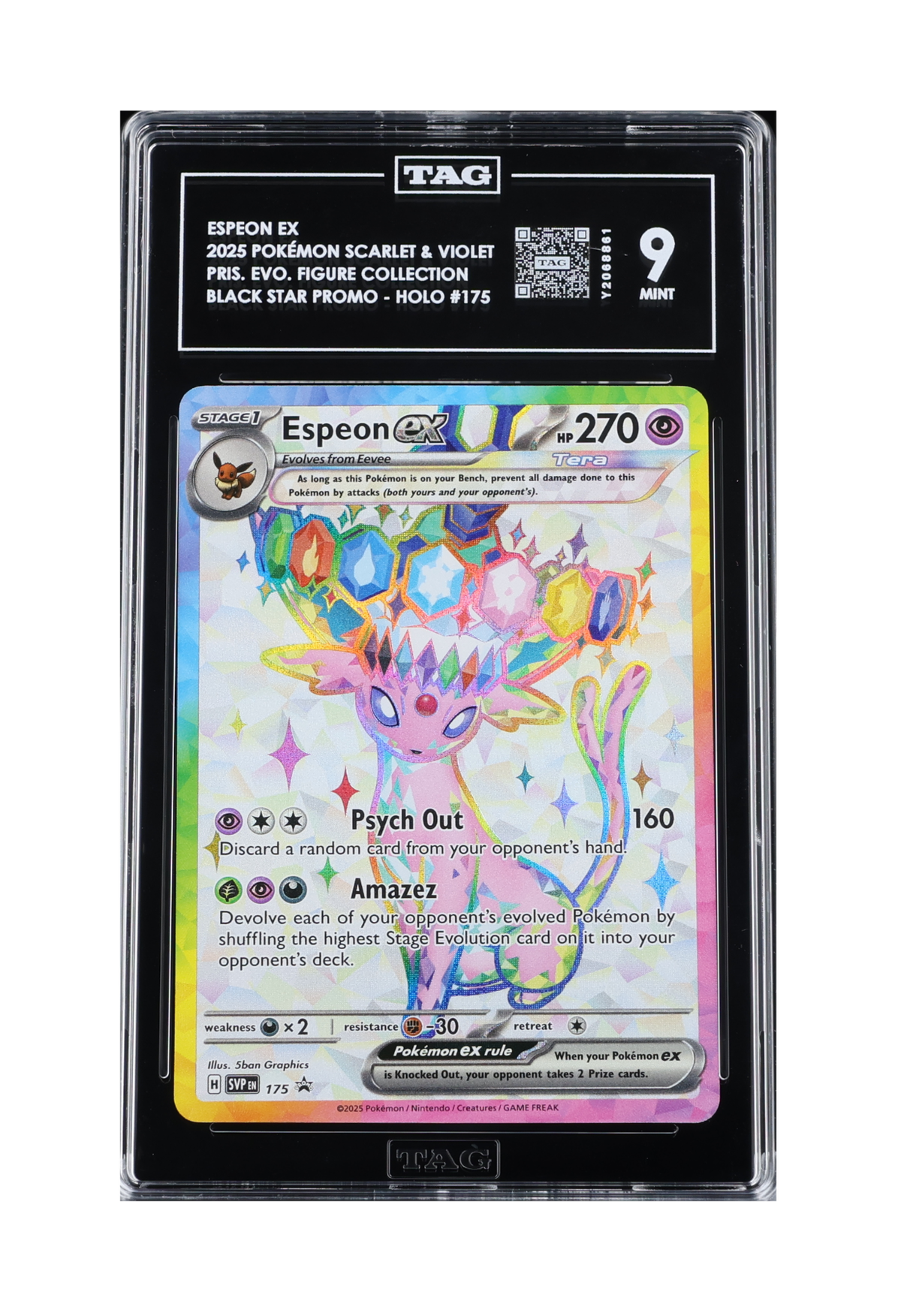 ESPEON EX PROMO SVP175 TAG MINT 9 - Prismatic Evolutions Premium Figure Collection Black Star Promo 2025