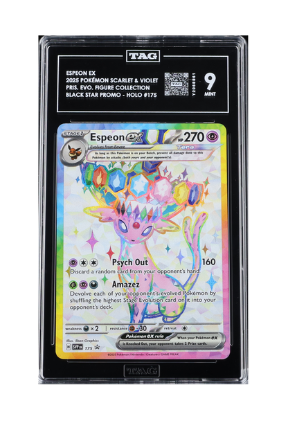 ESPEON EX PROMO SVP175 TAG MINT 9 - Prismatic Evolutions Premium Figure Collection Black Star Promo 2025