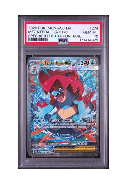 MEGA FERALIGATR EX SIR 274/217 PSA GEM MINT 10 - Ascended Heroes 2026