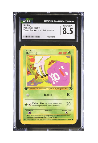 KOFFING 58/82 (1ST EDITION) CGC NM/MINT+ 8.5 - Pokemon Team Rocket 2000