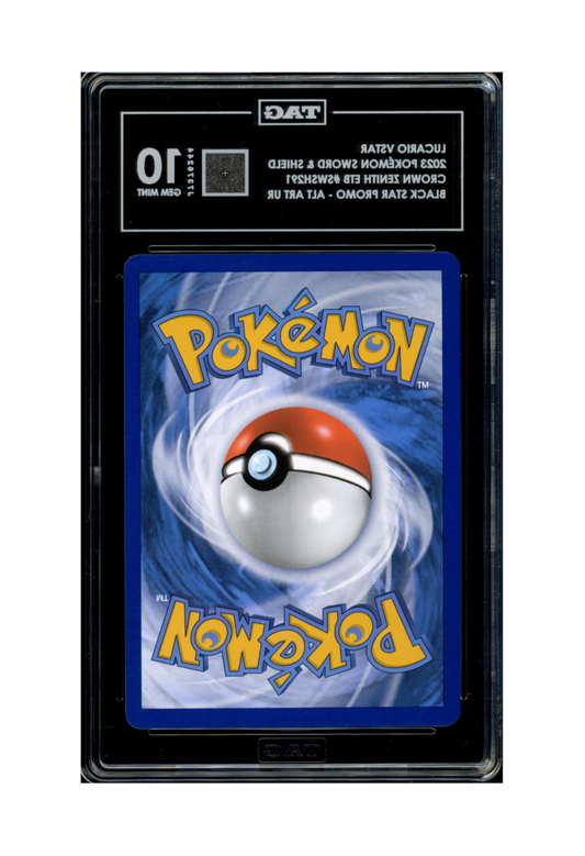 LUCARIO VSTAR SWSH291 TAG GEM MINT 10 - Crown Zenith ETB Black Star Promo 2023