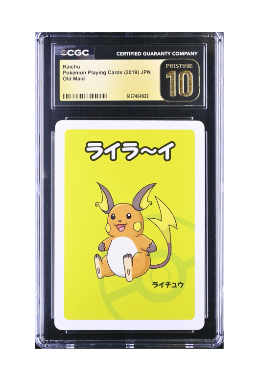RAICHU CGC PRISTINE 10 - Pokemon Japanese Old Maid Playing Cards 2019