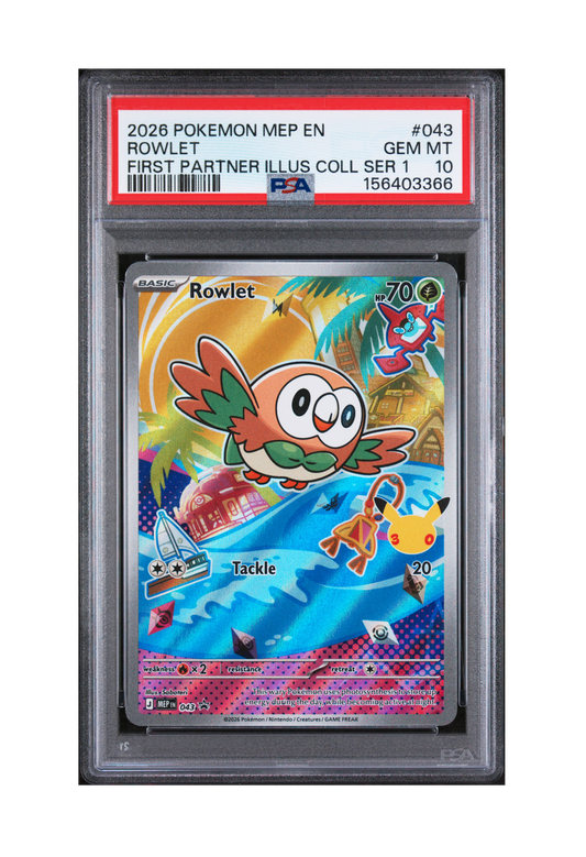 ROWLET MEP043 PSA GEM MINT 10 - First Partner Illustration Collection Series 1 Promo 2026