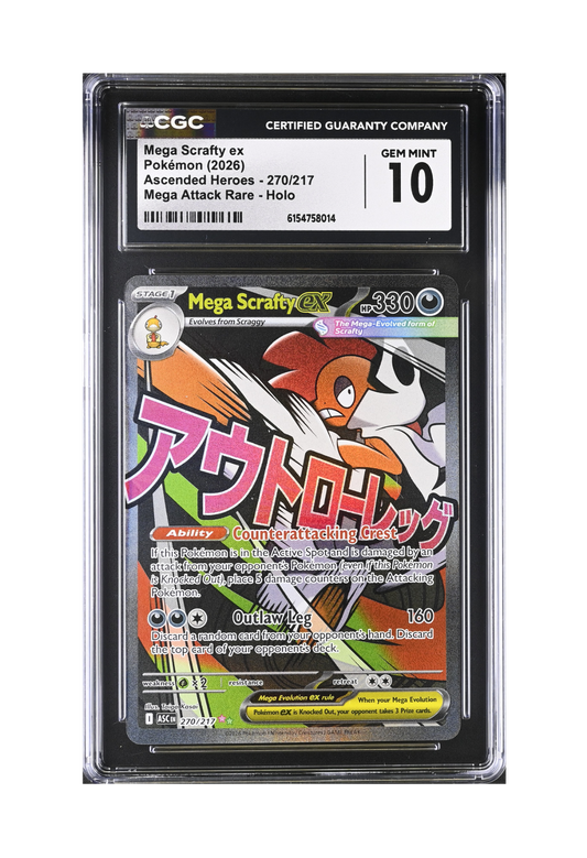 MEGA SCRAFTY EX MA 270/217 CGC GEM MINT 10 - Ascended Heroes 2026