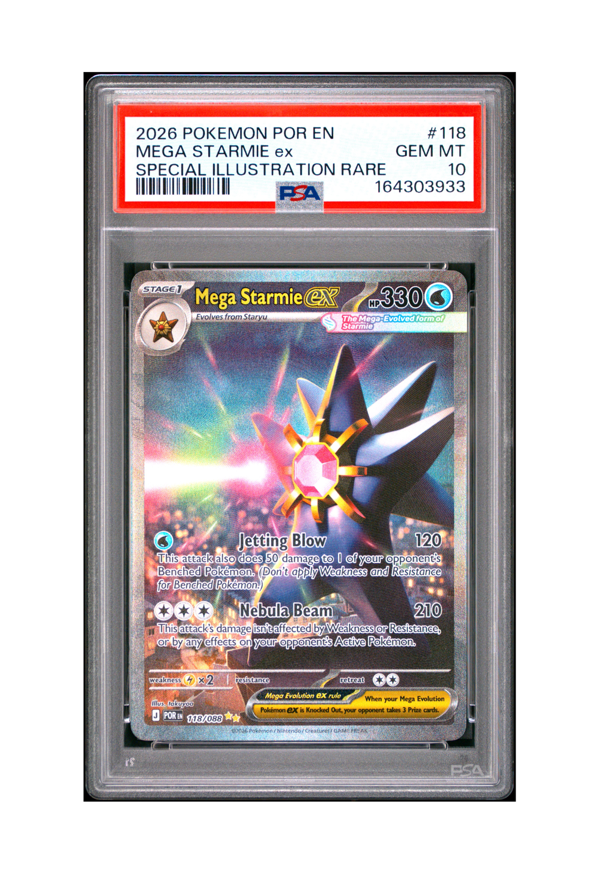MEGA STARMIE EX SIR 118/088 PSA GEM MINT 10 - Perfect Order 2026