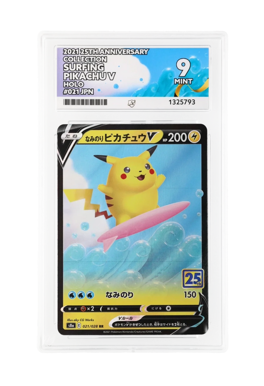 SURFING PIKACHU V 021/028 ACE MINT 9 - 25th Anniversary Collection 2021 (JPN)