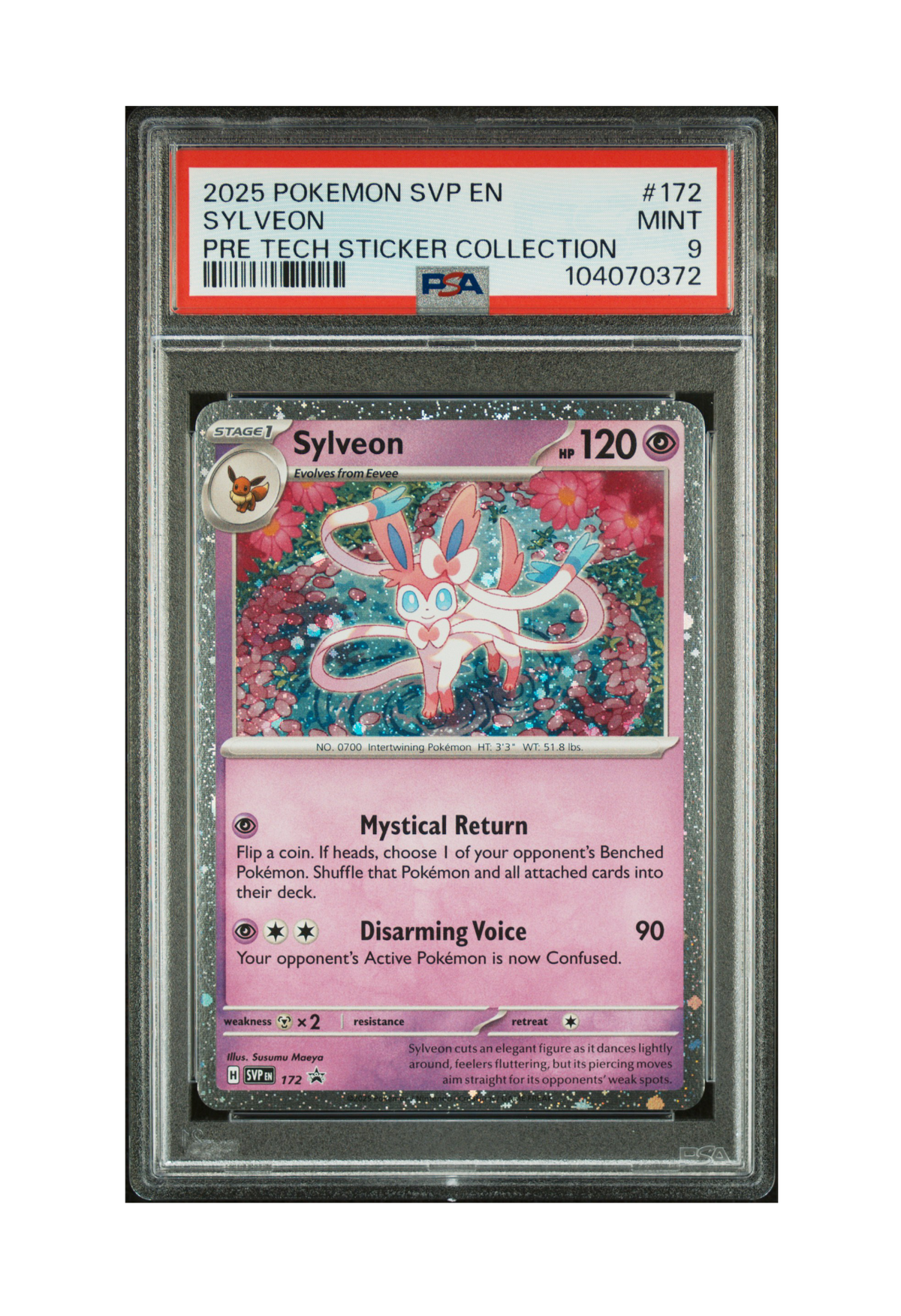 SYLVEON PROMO SVP172 PSA MINT 9 - Prismatic Evolutions Tech Sticker Collection Black Star Promo 2025