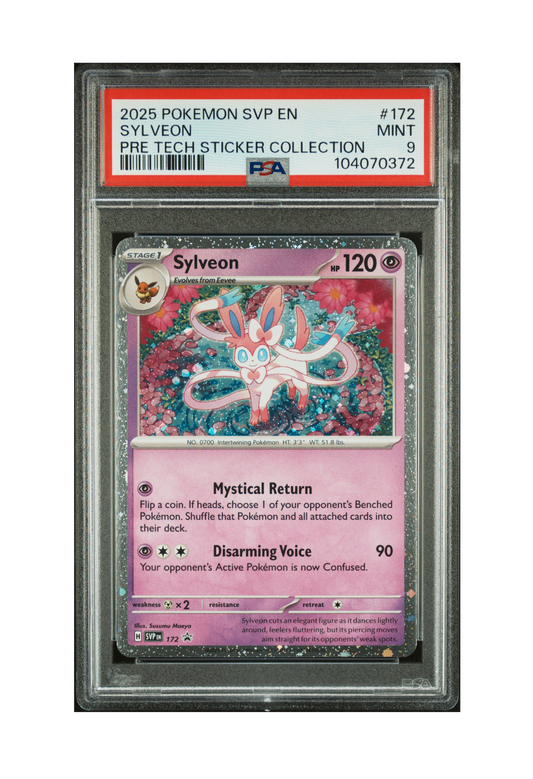 SYLVEON PROMO SVP172 PSA MINT 9 - Prismatic Evolutions Tech Sticker Collection Black Star Promo 2025