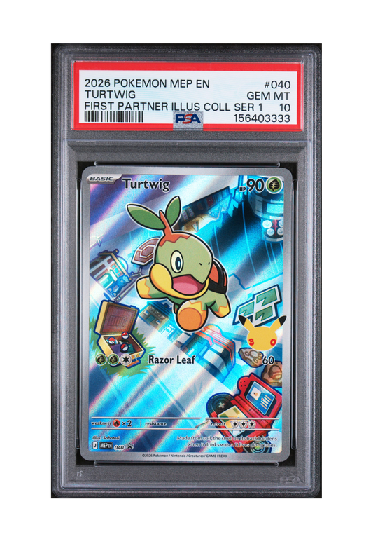 TURTWIG MEP040 PSA GEM MINT 10 - First Partner Illustration Collection Series 1 Promo 2026