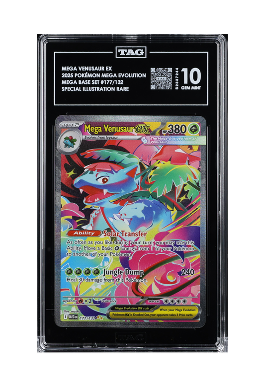 MEGA VENUSAUR EX SIR 177/132 TAG GEM MINT 10 - Mega Evolution 2025