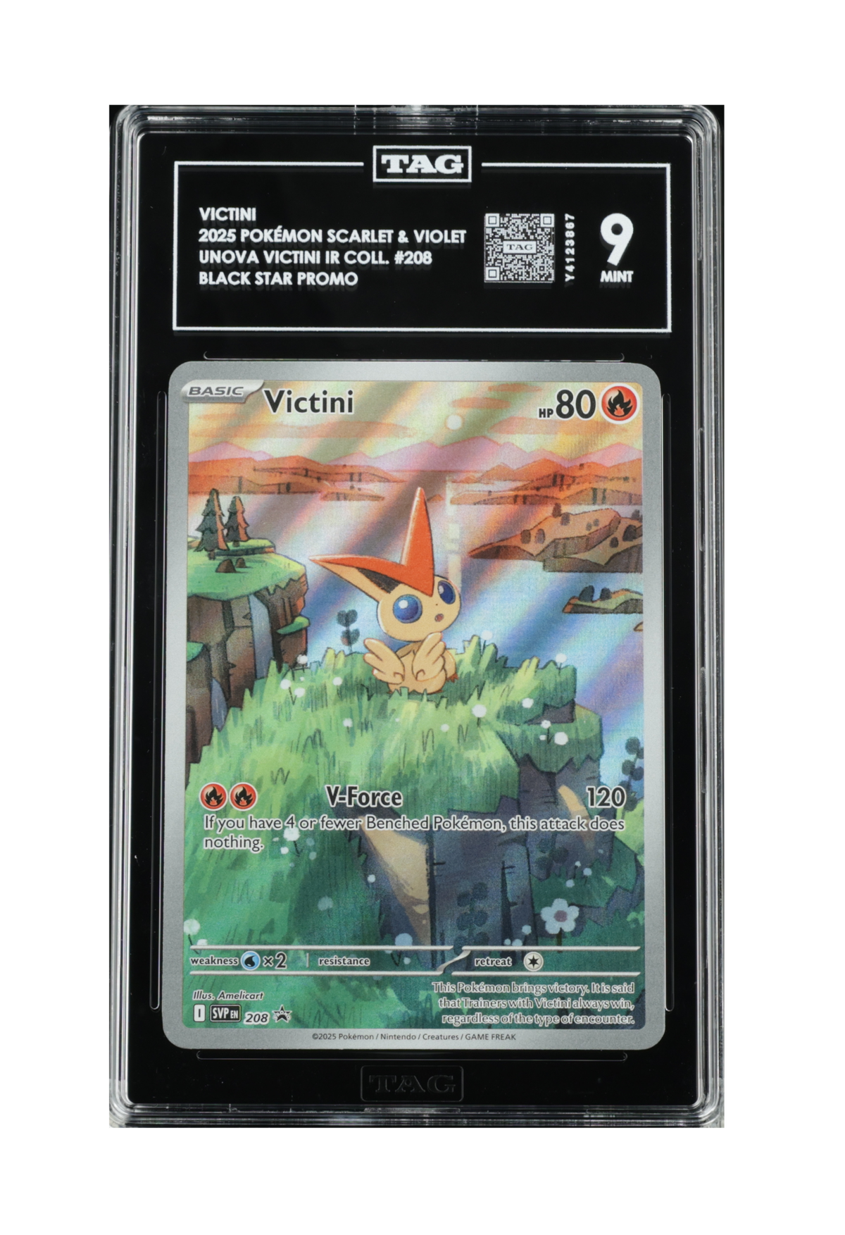 VICTINI SVP208 TAG MINT 9 - Victini Illustration Collection Black Star Promo 2025
