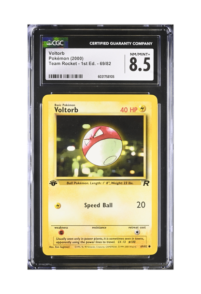 VOLTORB 69/82 (1ST EDITION) CGC NM/MINT+ 8.5 - Pokemon Team Rocket 2000