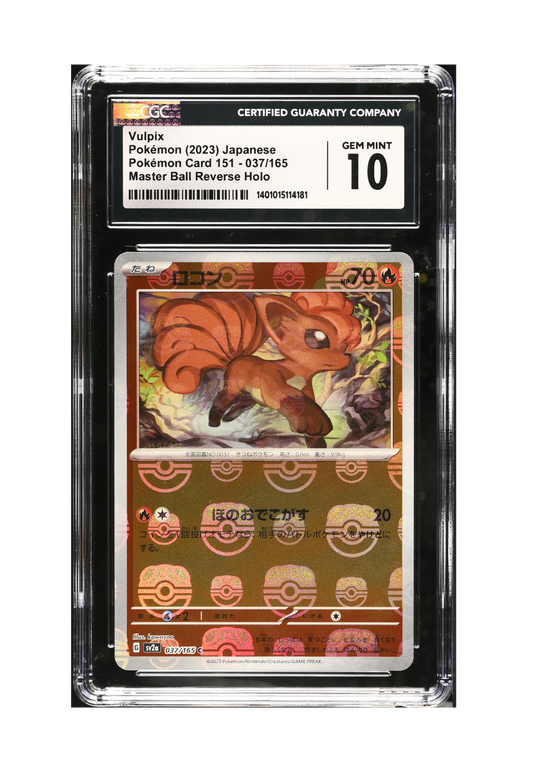 VULPIX MASTERBALL REVERSE HOLO 037/165 CGC GEM MINT 10 - Pokemon Japanese 151 2023
