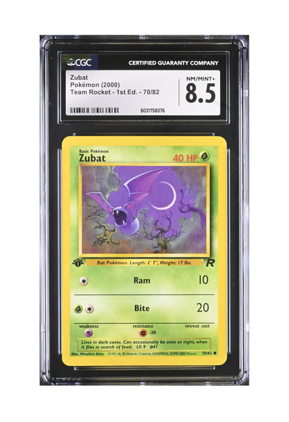 ZUBAT 70/82 (1ST EDITION) CGC NM/MINT+ 8.5 - Pokemon Team Rocket 2000