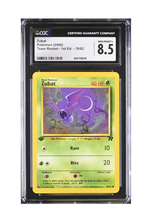 ZUBAT 70/82 (1ST EDITION) CGC NM/MINT+ 8.5 - Pokemon Team Rocket 2000